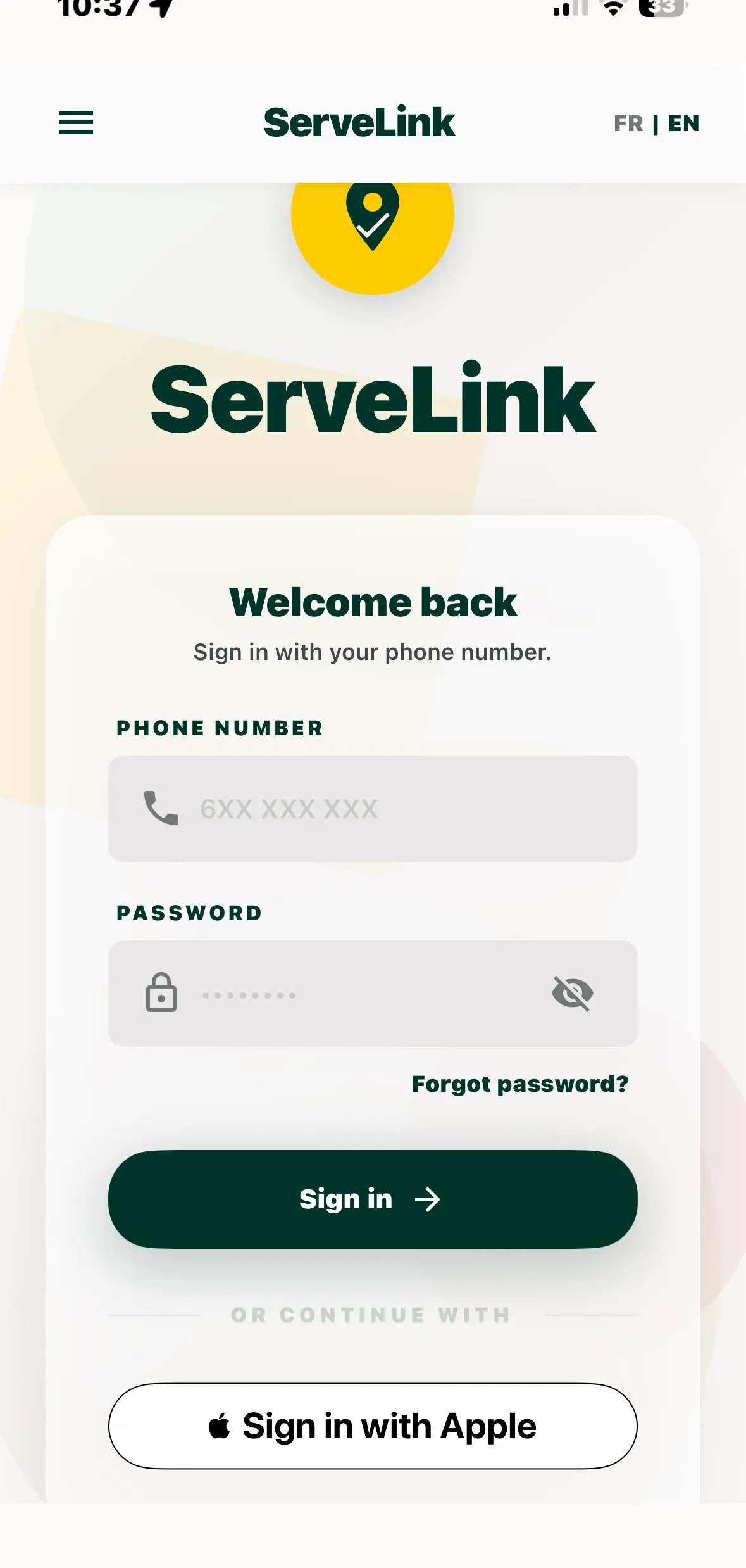 Sign up in seconds