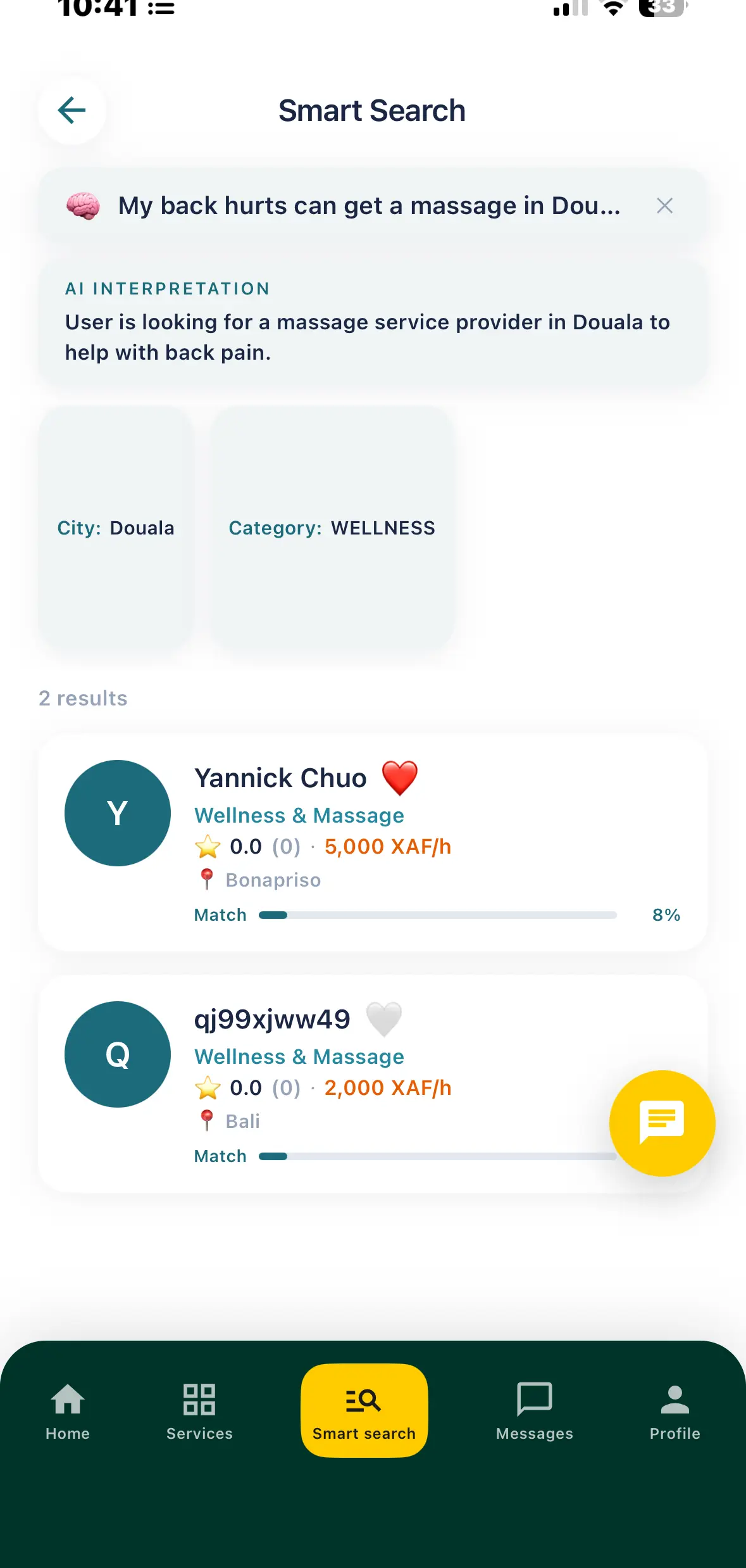 AI search in French or English