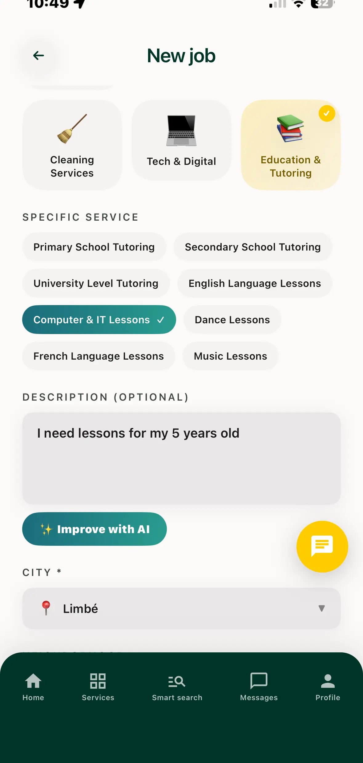118+ service categories