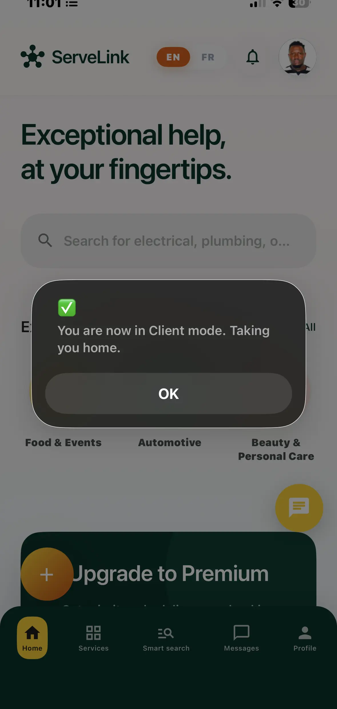 Switch between Client and Provider modes